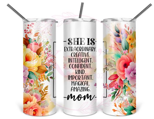 She Is Extraordinary 20oz Stainless Steel Tumbler