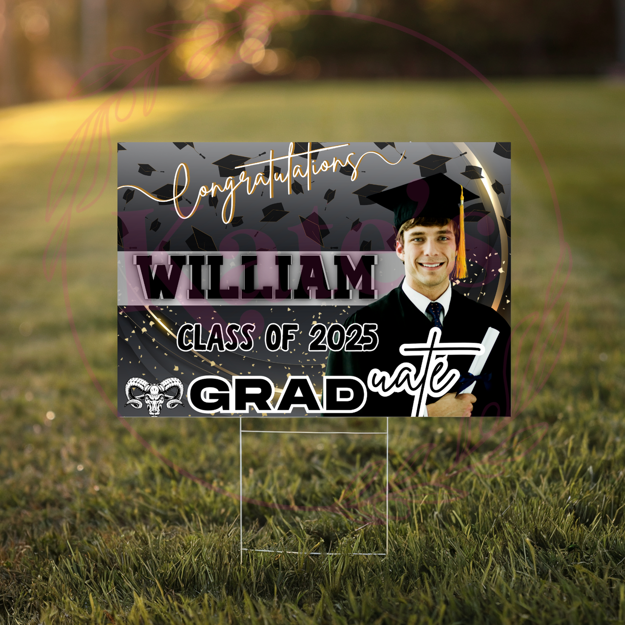 Large Sign Graduate Classic Graduate Theme - Custom Graduation Yard Sign – Kate's