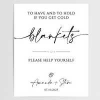 To Have and To Hold Blankets Printed Wedding Signs
