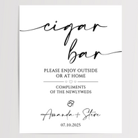 Cigar Bar Printed Wedding Signs