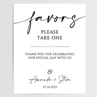 Favors Please Take One Printed Wedding Signs