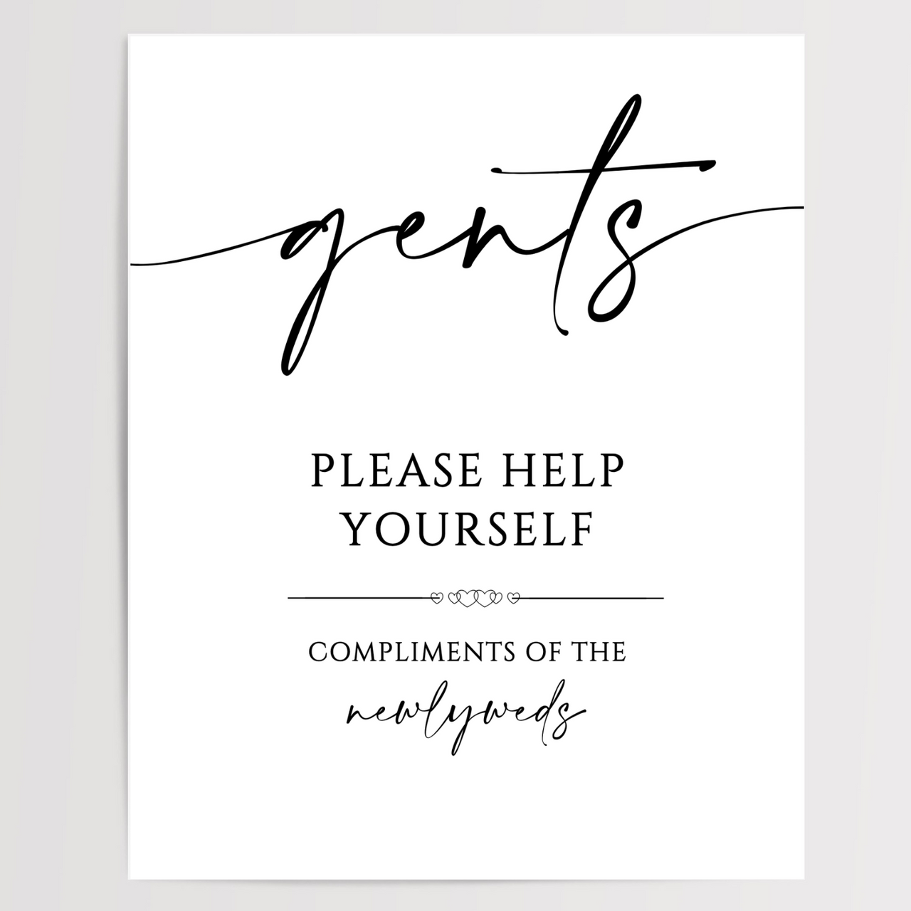 Guest Please Help Yourself Printed Wedding Signs