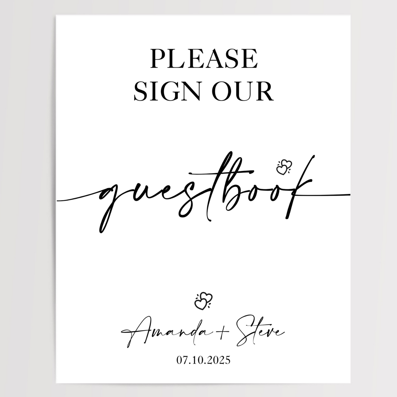 Please Sign Our Guestbook Printed Wedding Signs