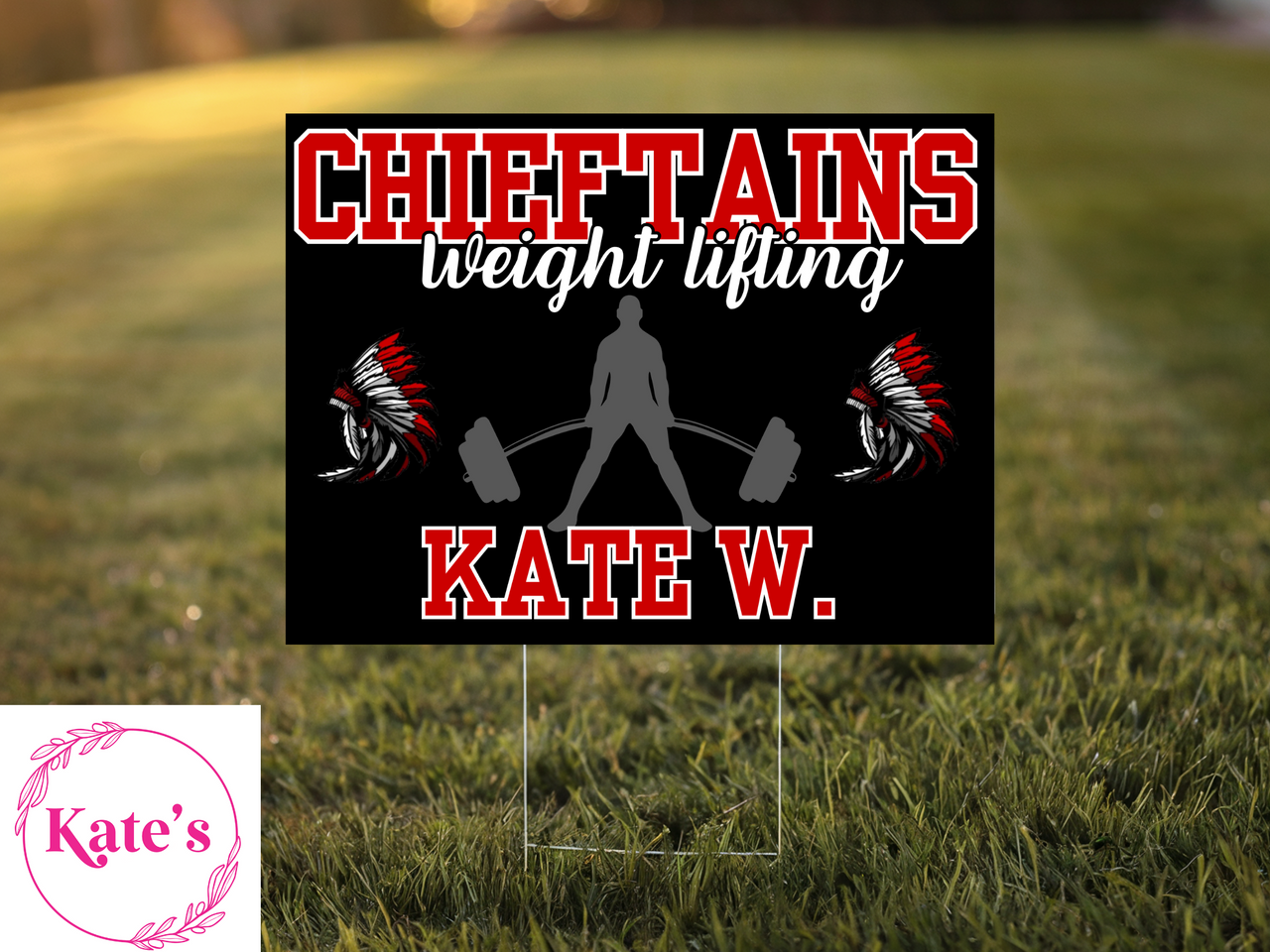 Wetumka Chieftains Weightlifting Yard Sign