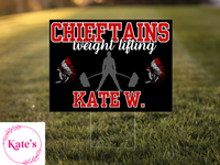 Wetumka Chieftains Weightlifting Yard Sign