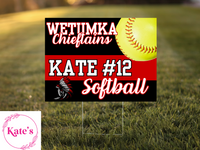 Wetumka Chieftains Softball Yard Sign