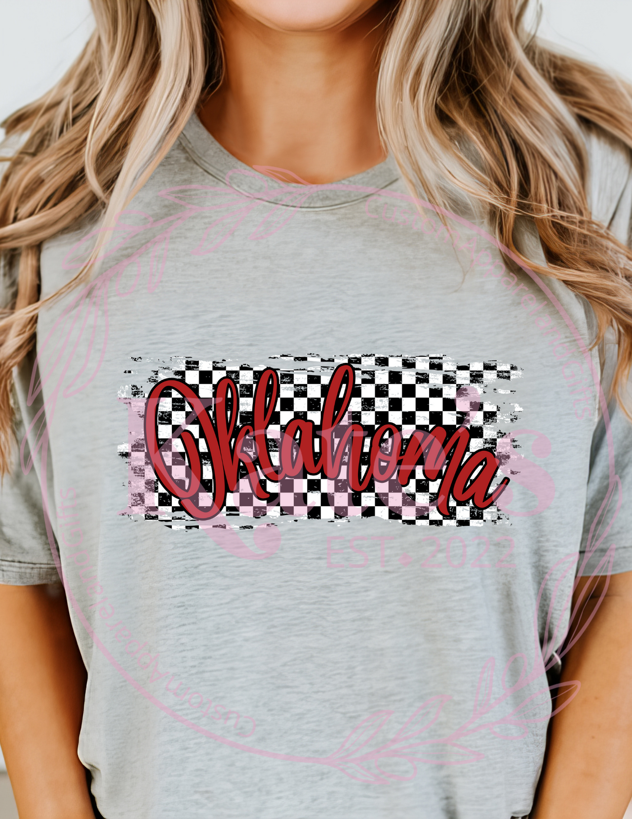 Red Oklahoma Checkered T-Shirt