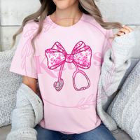 Coquette Nurse Floral Pink Shirt