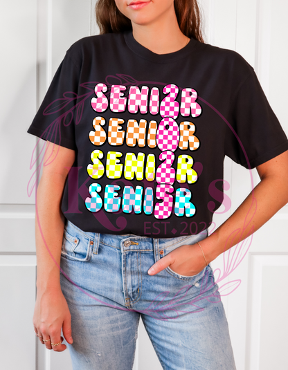 Checkered Senior 2025 Shirt