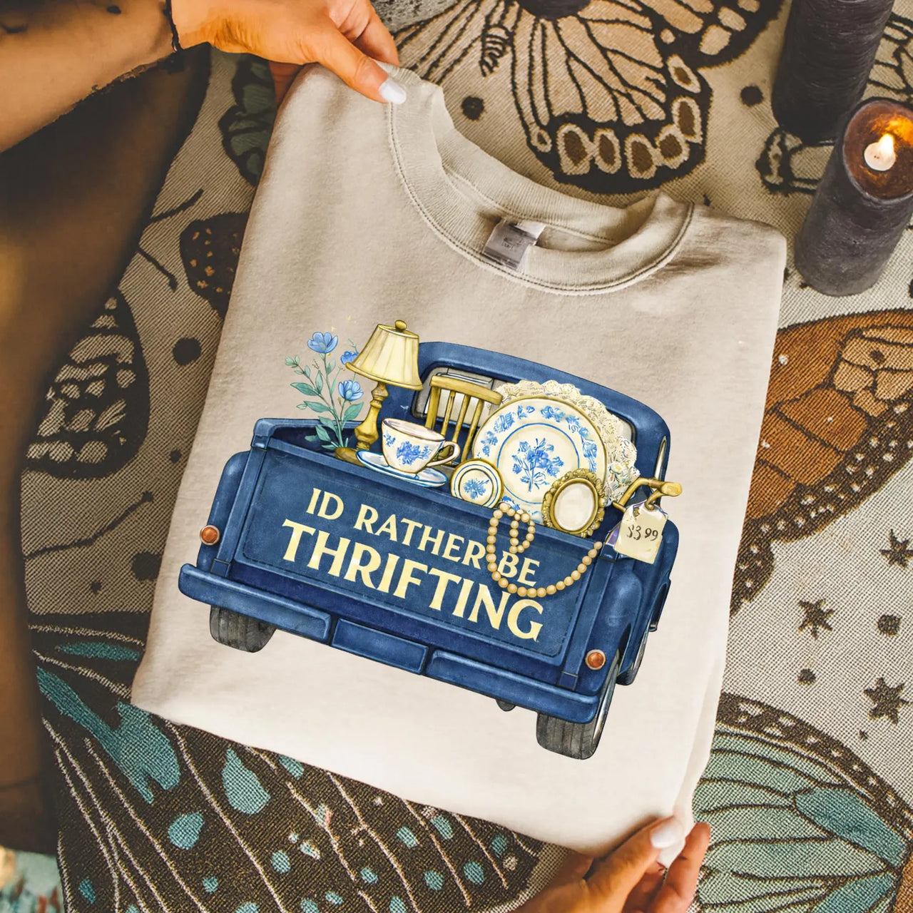 I'd Rather Be Thrifting Blue Truck Shirt