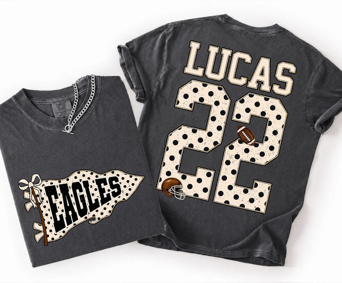 Custom Mascot Pennant Front & Back  T-Shirt