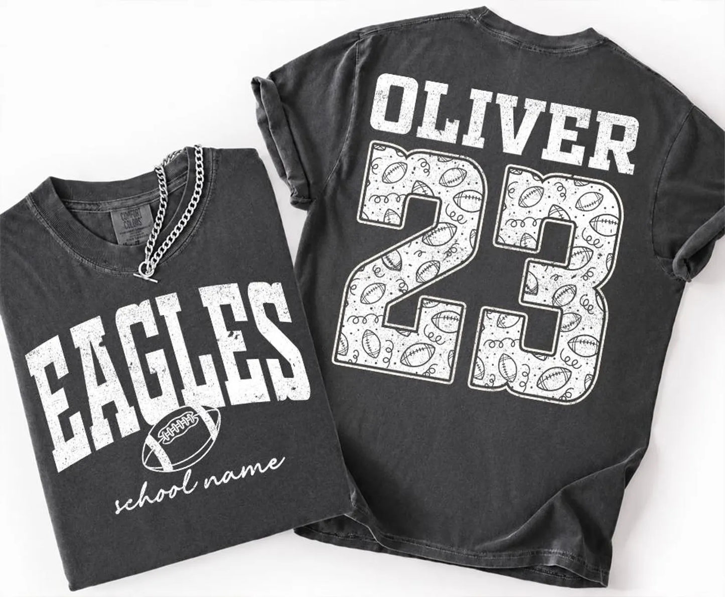 Custom Football Front & Back  T-Shirt