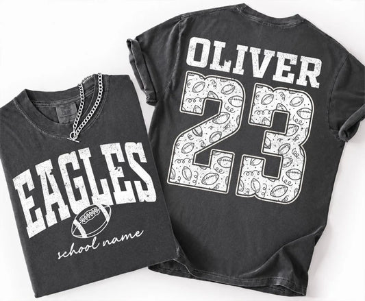 Custom Football Front & Back  T-Shirt
