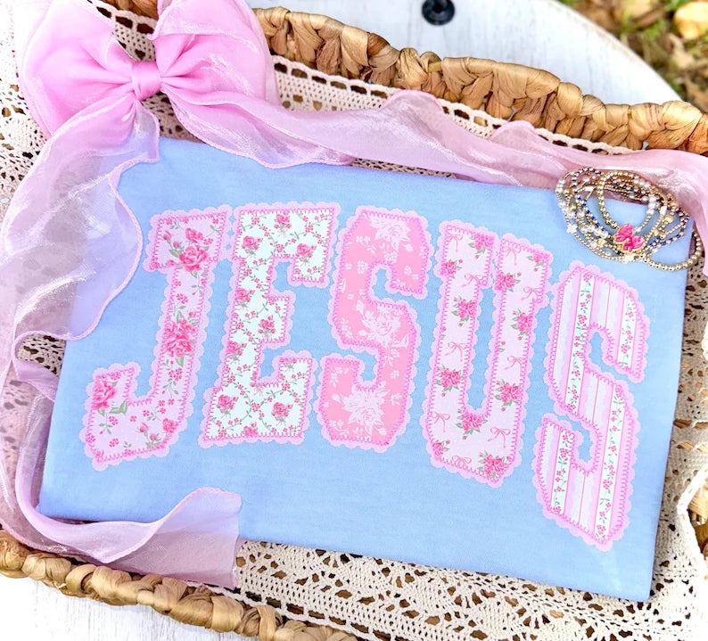 Pink Floral Jesus Shirt
