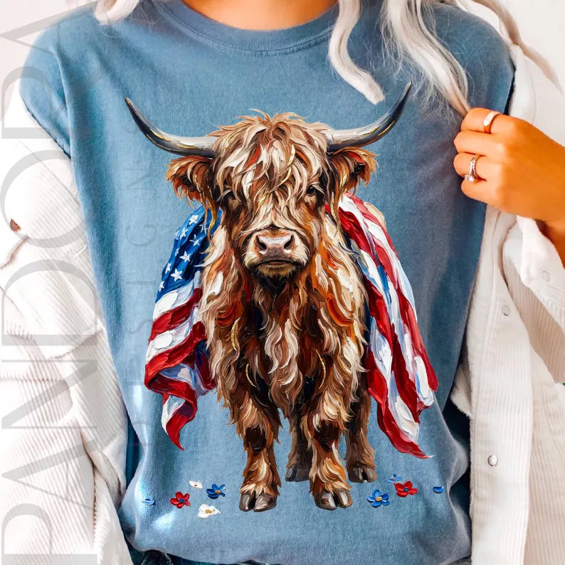 American Highland Cow *4th of July Sale*