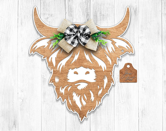 Highland Cow DIY Door/Wall Décor/Door Hanger KIT