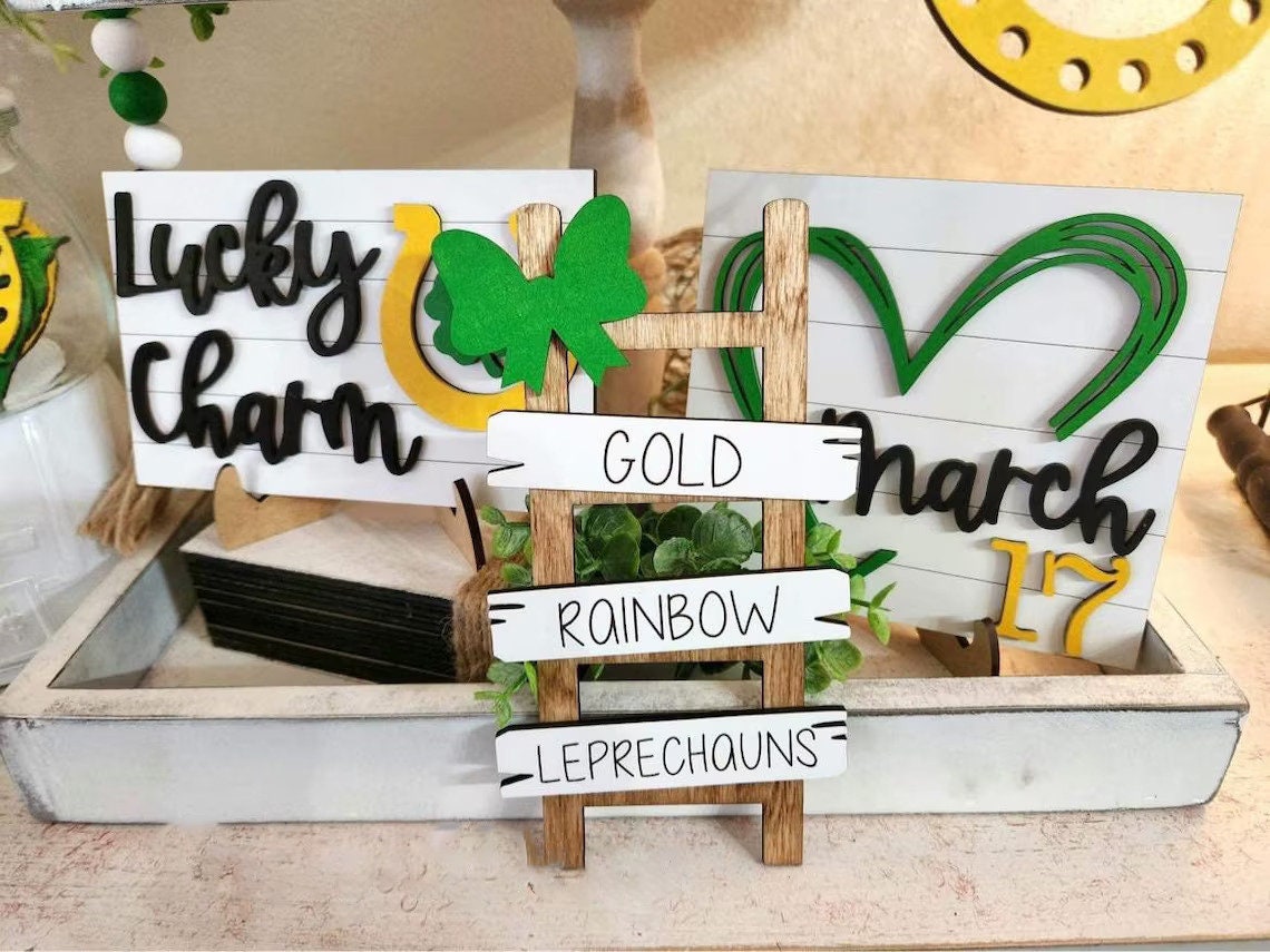 St Patrick's Day Wood Tiered Tray DiY