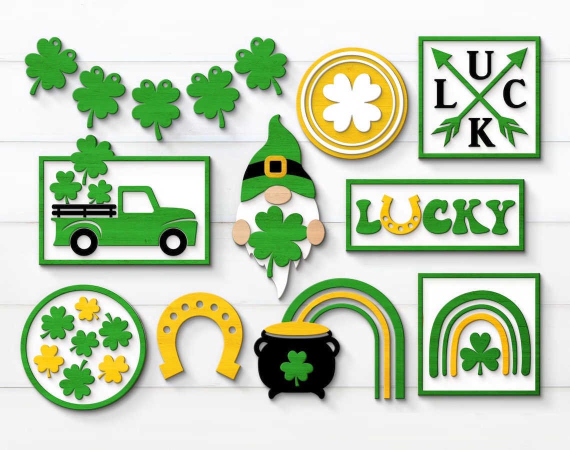 St Patrick's Day Wood Tiered Tray DiY