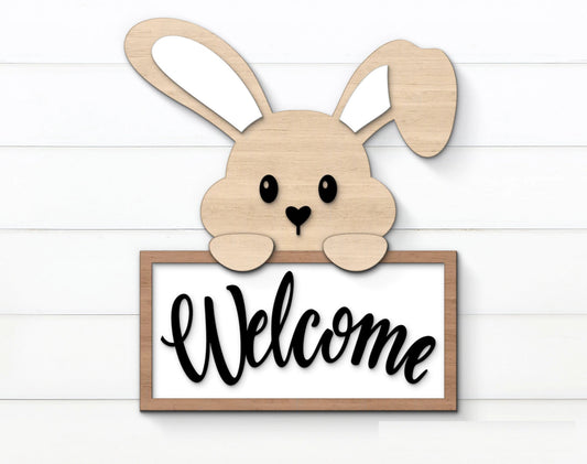 Wood Easter Bunny Door Hanger