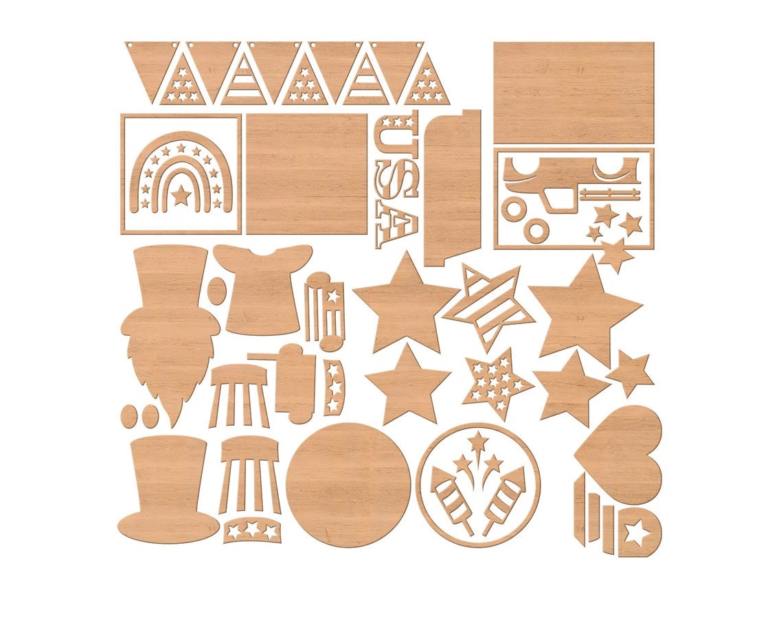 July 4th Wood Tiered Tray DiY Paint Kit