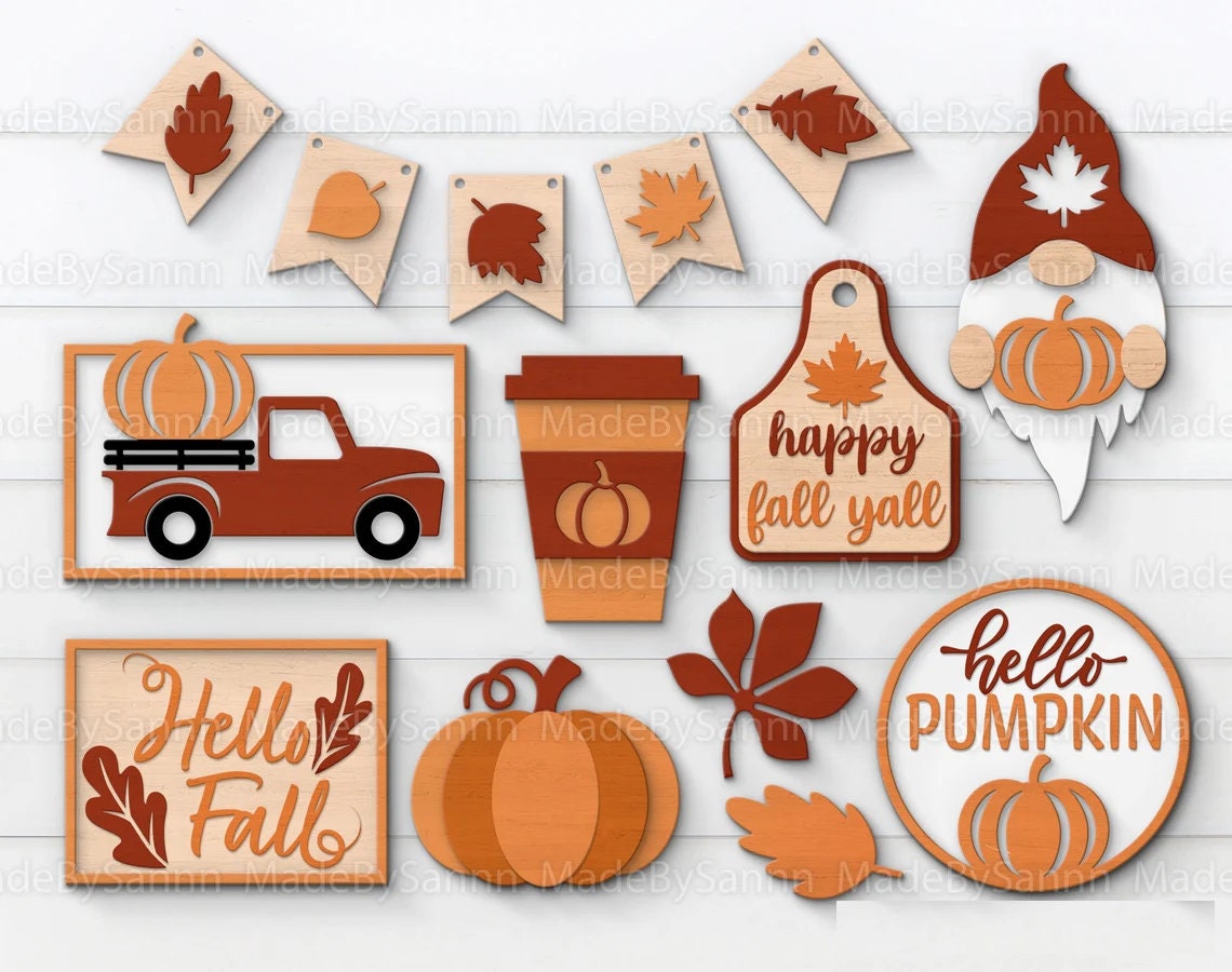 Fall Wood Tiered Tray Paint Kit