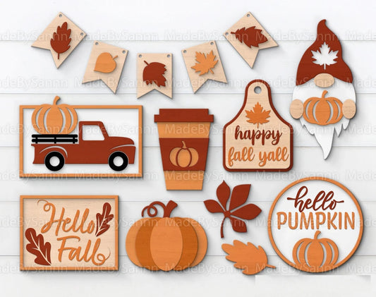 Fall Wood Tiered Tray Paint Kit