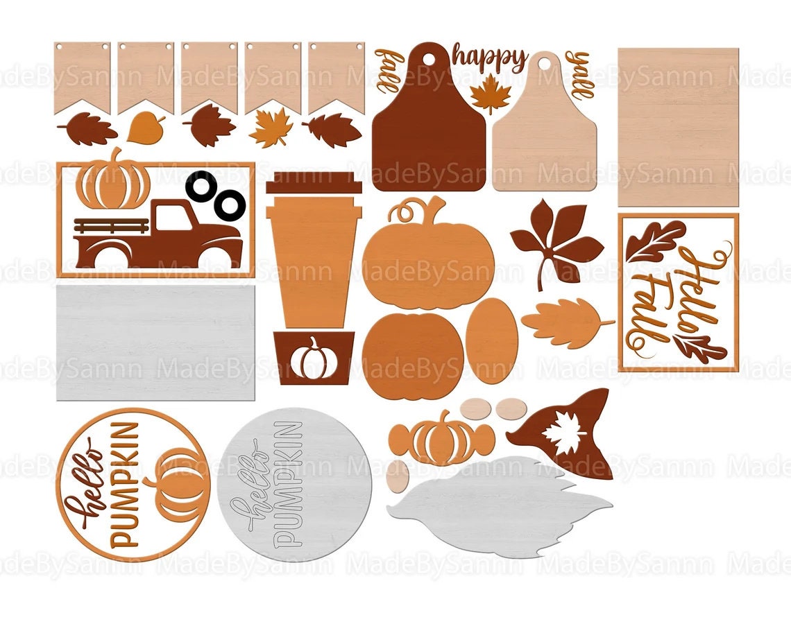 Fall Wood Tiered Tray Paint Kit