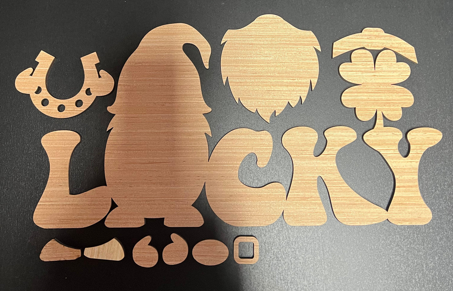 St Patrick's Day Wood Gnome Lucky