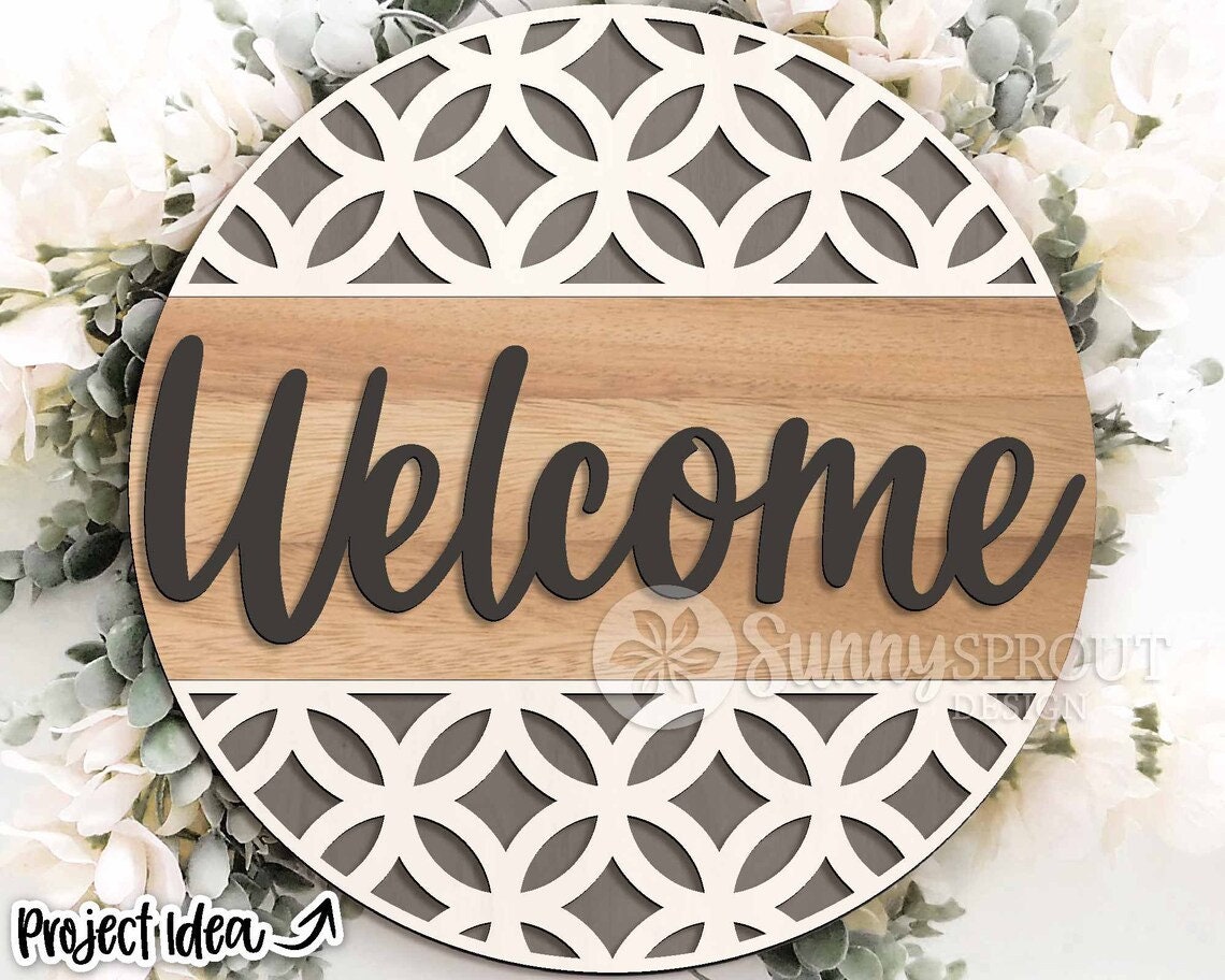 Welcome Geometric Door Hanger DiY