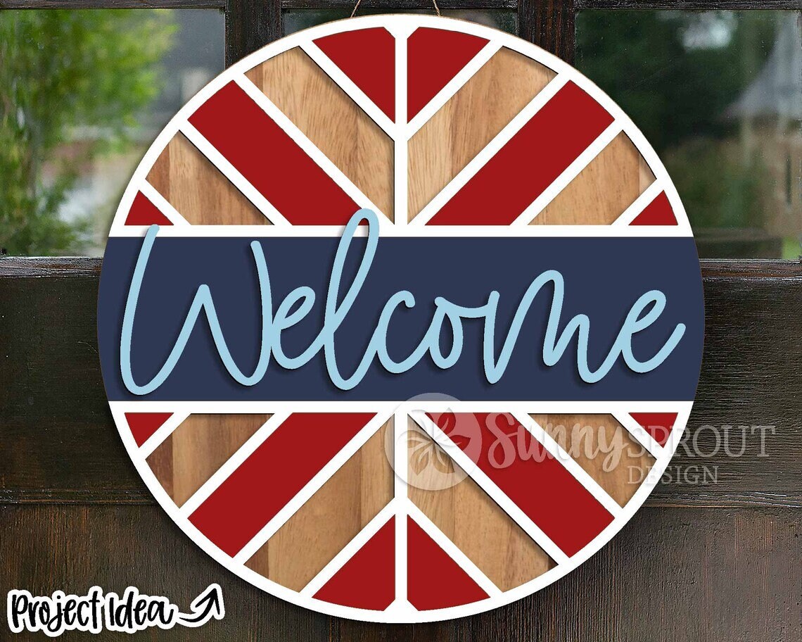 Chevron Welcome Door Hanger DiY