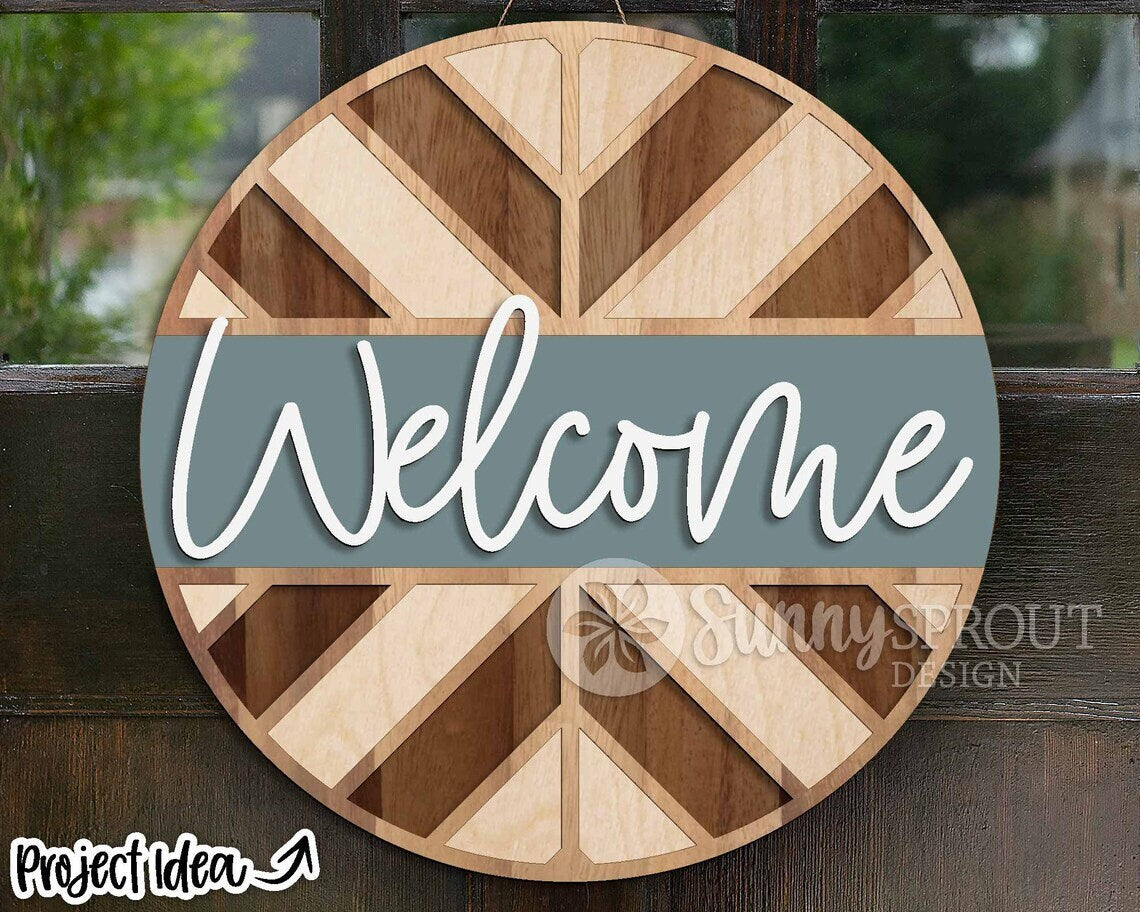 Chevron Welcome Door Hanger DiY