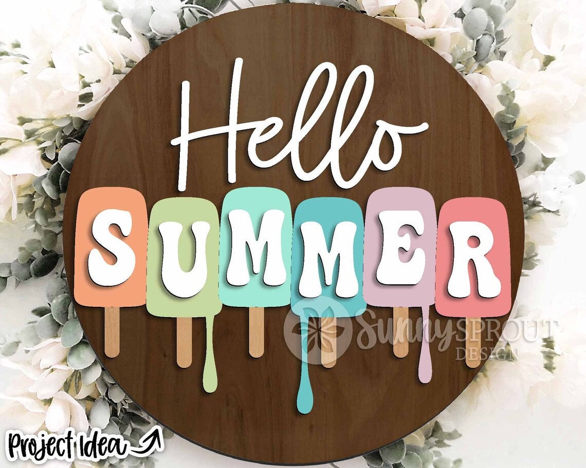 Hello Summer Popsicle Door Hanger DiY