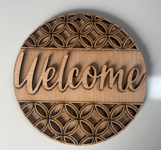 Welcome Geometric Door Hanger DiY