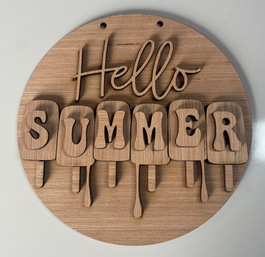 Hello Summer Popsicle Door Hanger DiY
