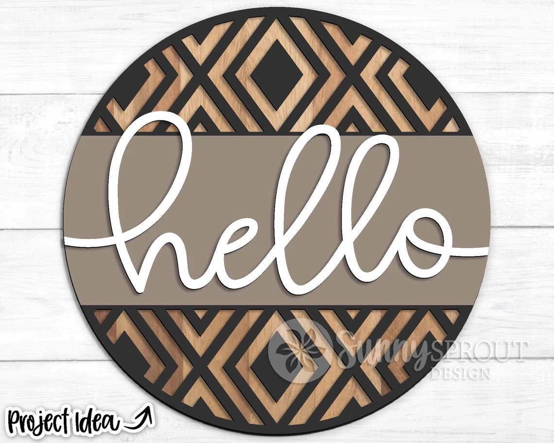 Hello Geometric Door Hanger DiY