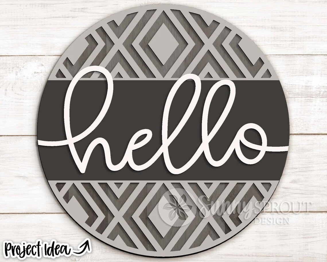 Hello Geometric Door Hanger DiY