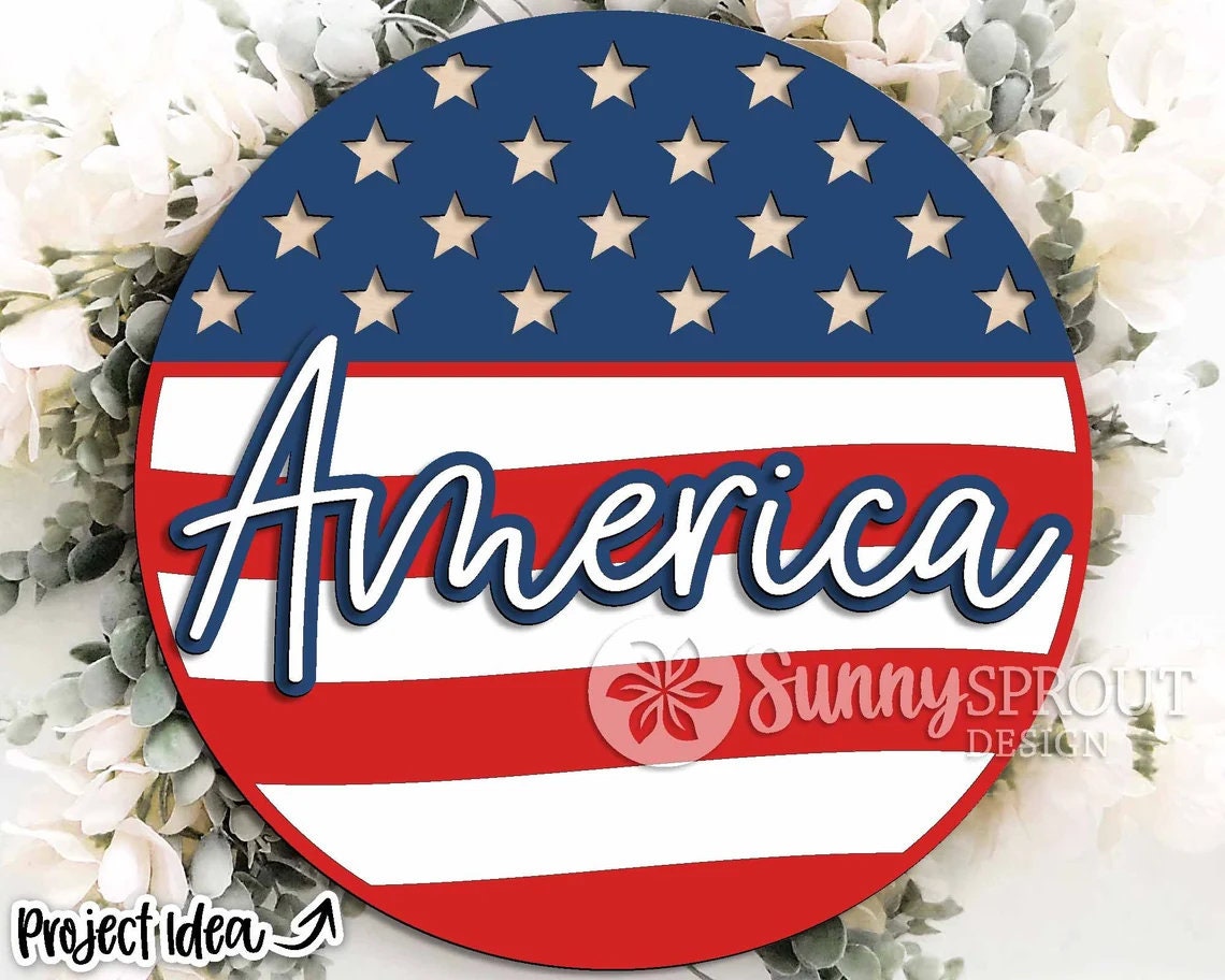 America Flag Door Hanger DiY