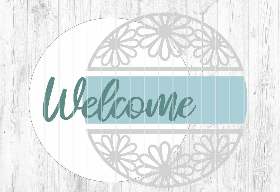 Welcome Daisy Round Door Hanger DiY