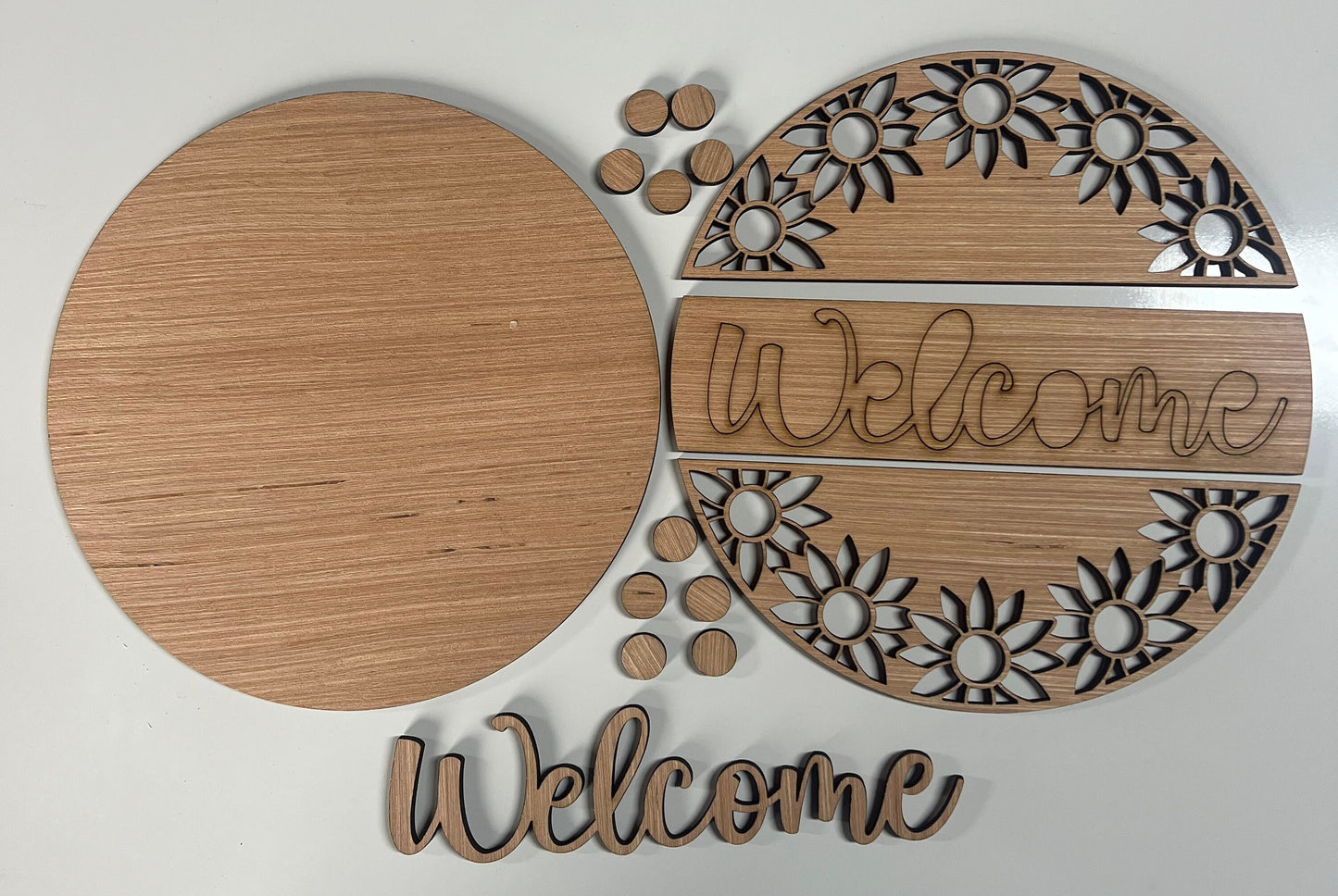 Welcome Round Sunflower Wreath Door Hanger DiY