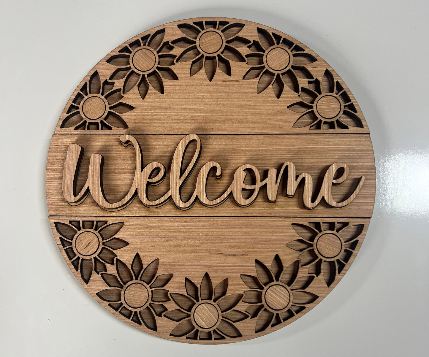 Welcome Round Sunflower Wreath Door Hanger DiY