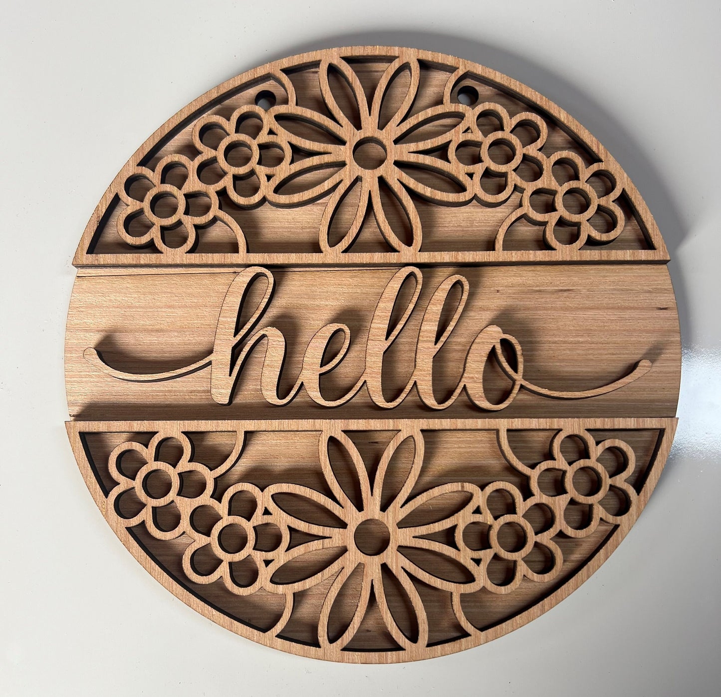 Hello Flower Round Door Hanger DiY