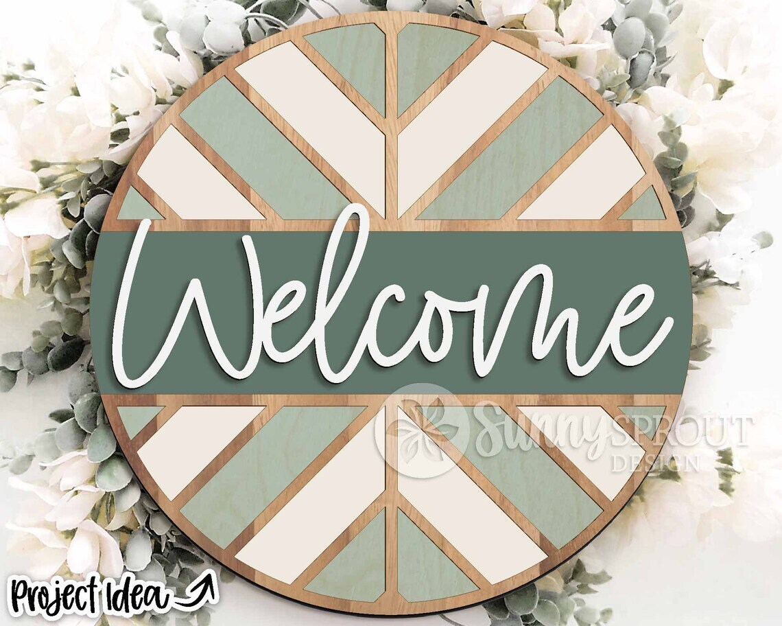Chevron Welcome Door Hanger DiY