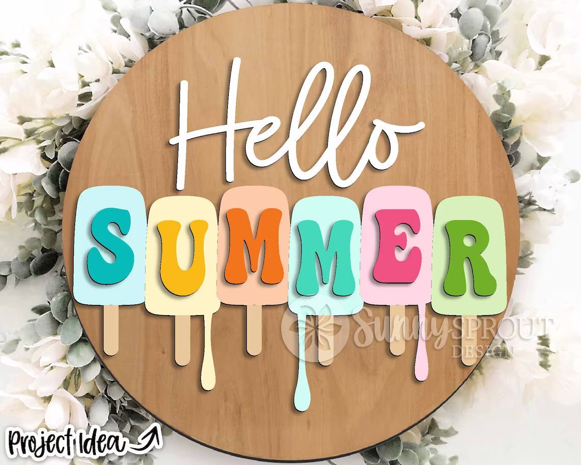 Hello Summer Popsicle Door Hanger DiY