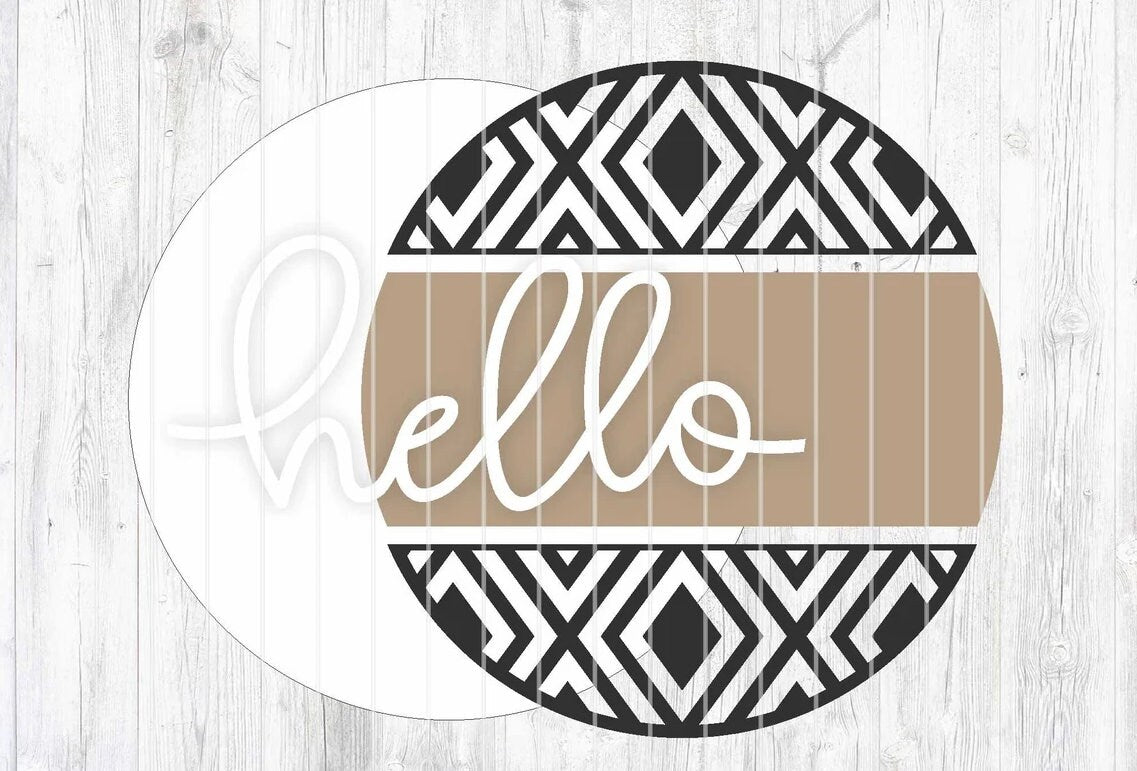 Hello Geometric Door Hanger DiY