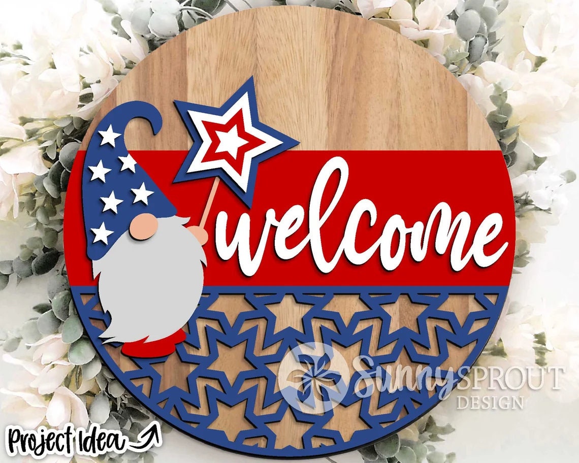 Patriotic Gnome Door Hanger DiY