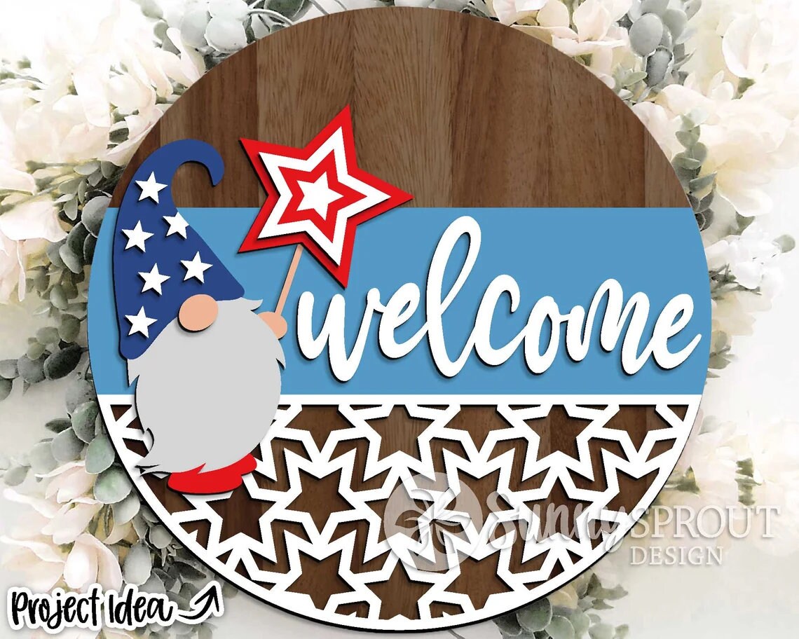 Patriotic Gnome Door Hanger DiY