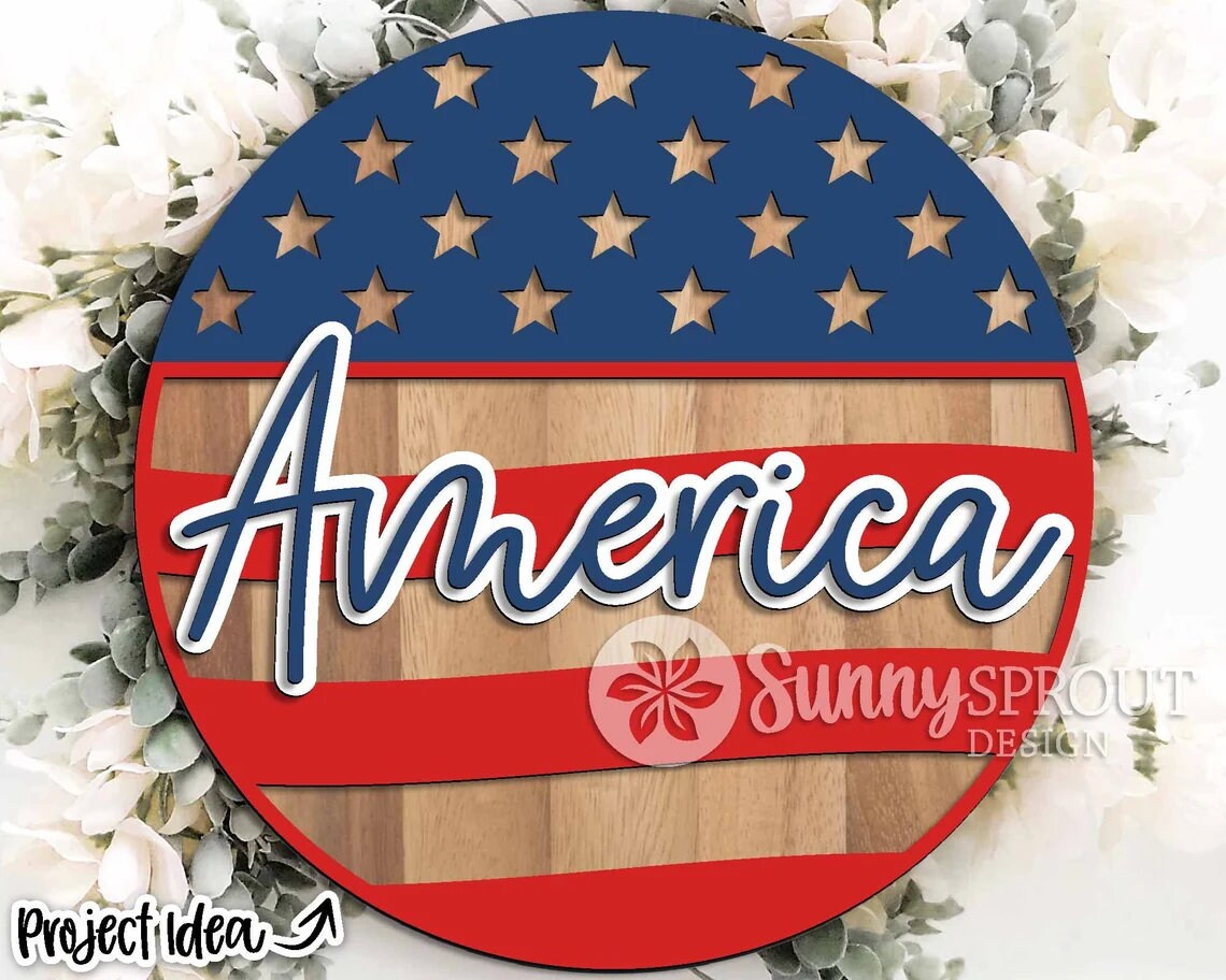 America Flag Door Hanger DiY