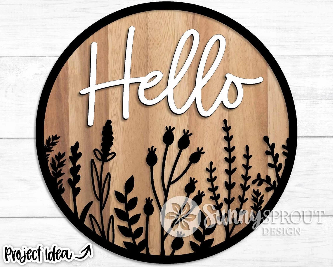 Hello Wildflower Door Hanger DiY