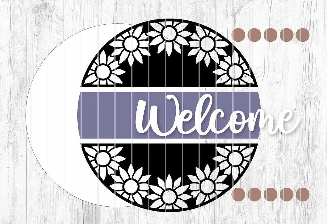 Welcome Round Sunflower Wreath Door Hanger DiY