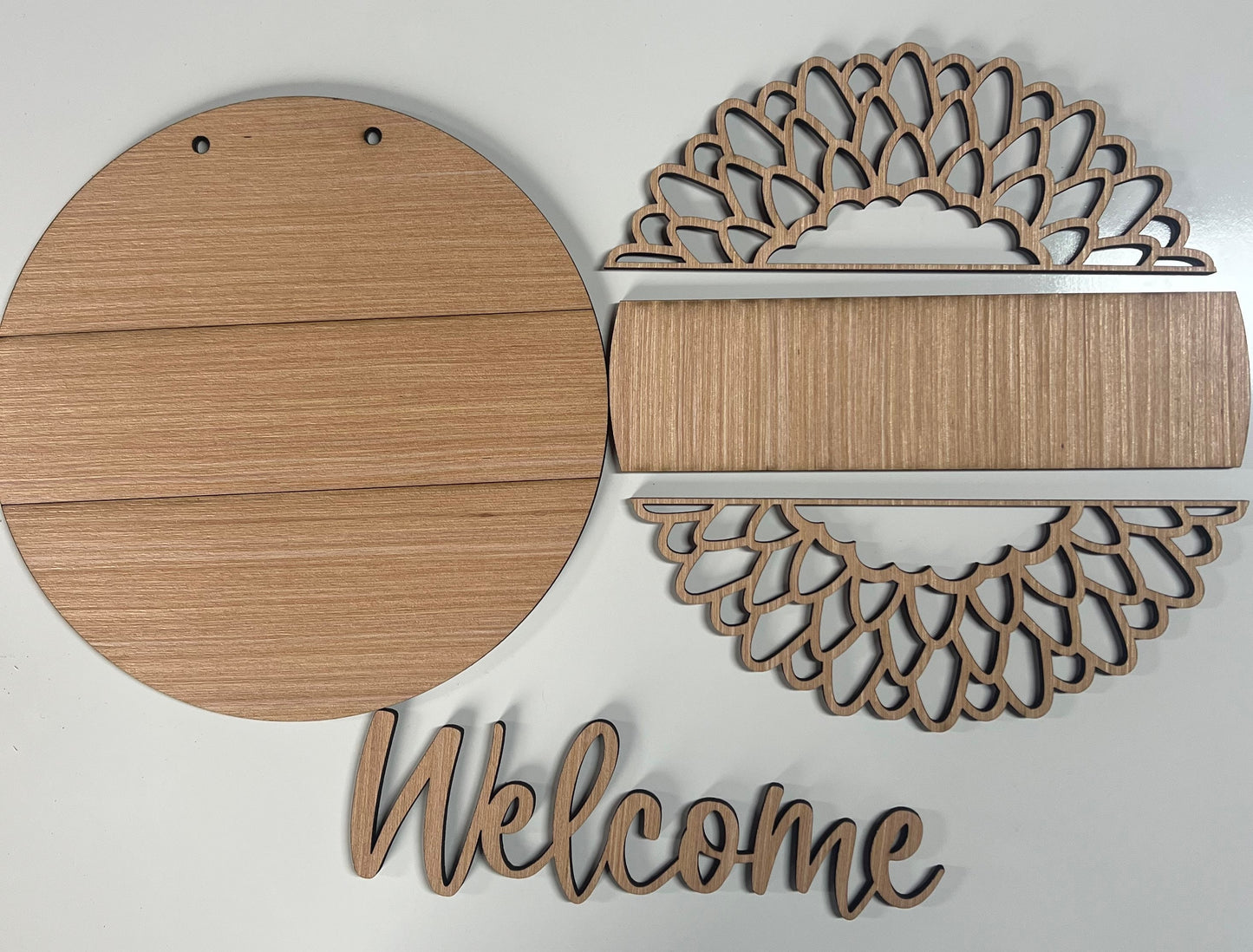 Welcome Round Sunflower Door Hanger DiY